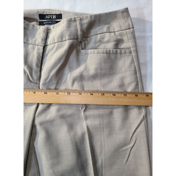 APT. 9 Beige Dress Slacks 6P Modern Fit Career Pants Stretch Business Wear - Picture 6 of 12